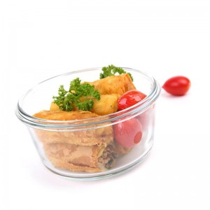 Veleprodaja okruglih prozirnih posuda za hranu Staklena posuda za miješanje salate za pohranu hrane