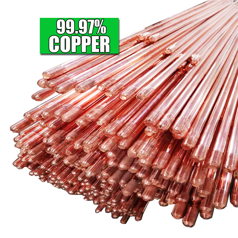Electrical Earthing System Pure Copper Grounding Electrode Set Earth Rod