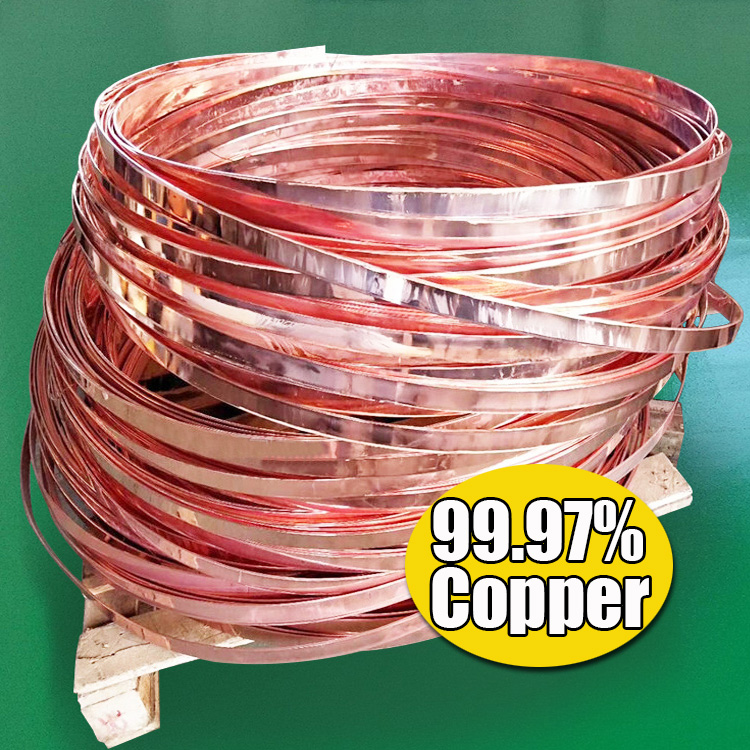 2023 Custom Power System Electrical Pure copper busbar 99.97% Copper Tape Flat Bar