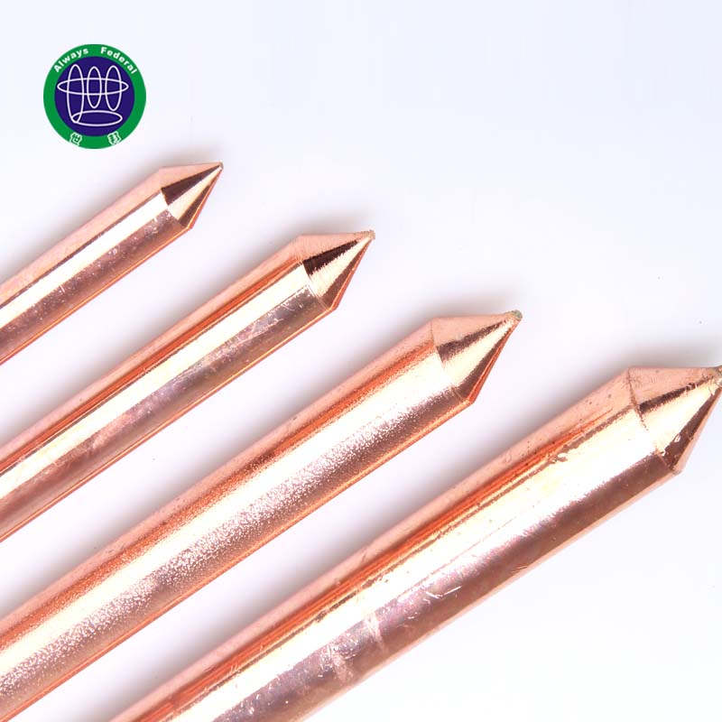 Copper plated ground rod of grounding kits