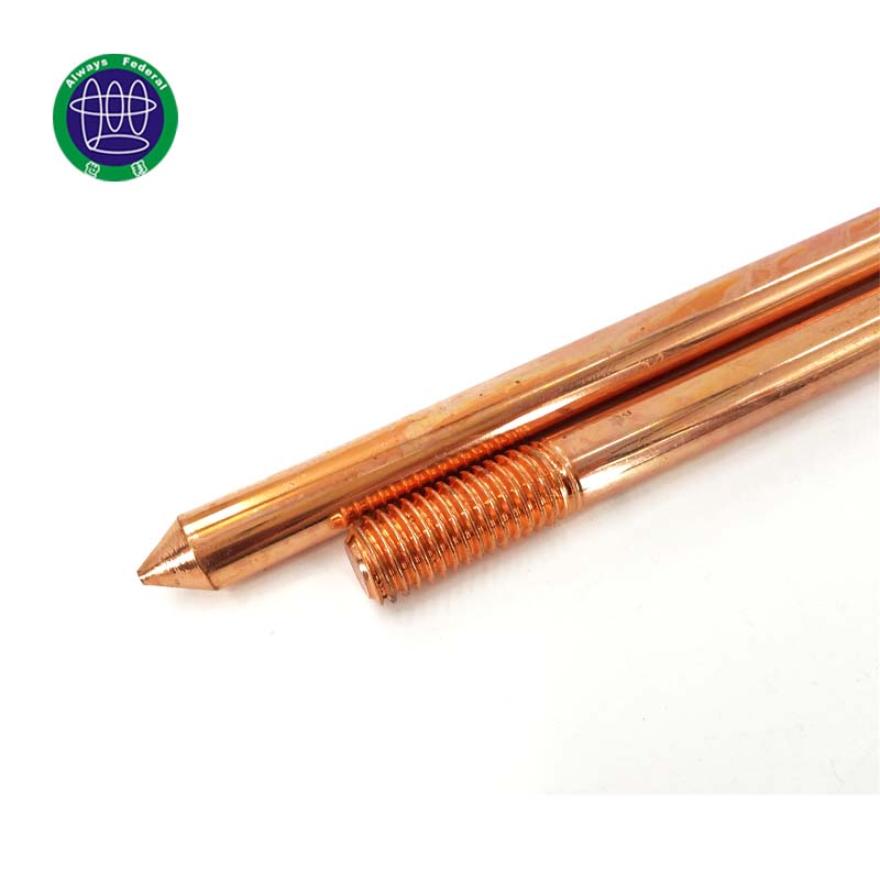 High Quality Hot Selling 3/8,1/2",5/8",3/4",1" Threaded Copper Bonded Earth Rod