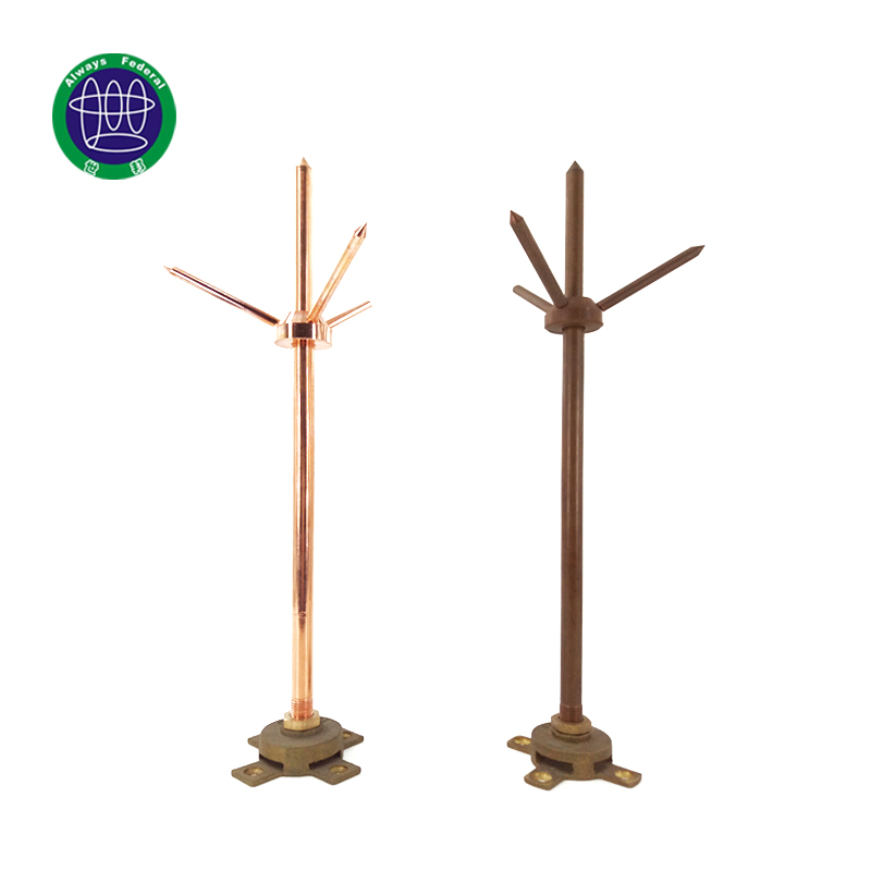 Copper Lightning Rod of Lightning Protection ສໍາລັບອຸປະກອນໄຟຟ້າ