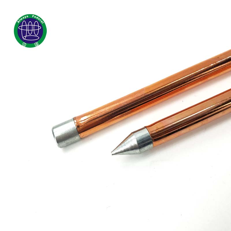 Factory Free sample Lightning Protection Electrode - Threaded Copper Coated Ground Rod lighting protection of driving Head – ShiBang