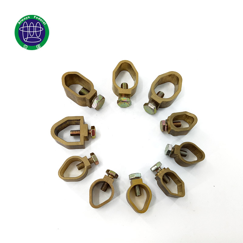 Factory selling Lightning Protection Of Copper Plated Earth Rod - Brass Acorn Shaped Ground Clamp Grounding Rod Clamp – ShiBang
