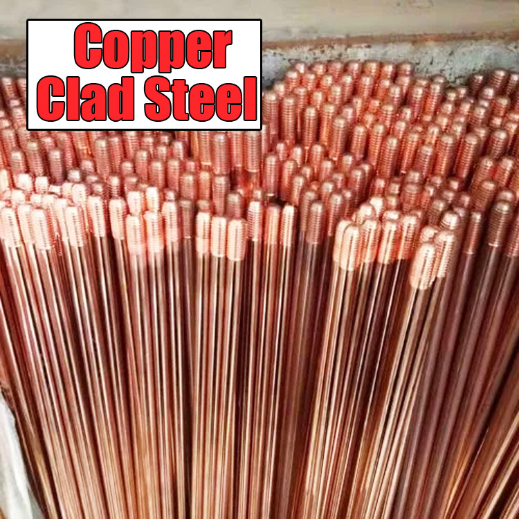 Copper Clad Steel Earth Rods With Clamps Copper Coated Non Magnetic Earth rods