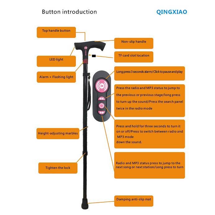 Factory Cheap Hot Aluminum Crutch Walking Cane – Multifunctional walking stick – Xiang Fa Li