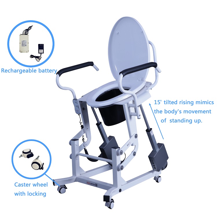 Powered toilet lifts mobile model with bathroom Featured Image