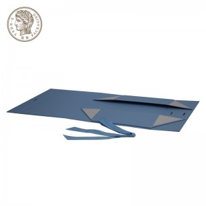 Folded Leaflet Printing Cardboard Box Paper Material Elegant Design With Ribbon