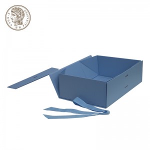Diseño elegante material doblado del papel de la caja de cartón de la impresión del prospecto con la cinta