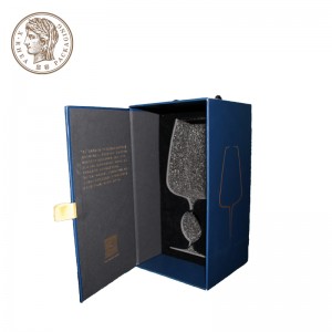 Caixas de envasado de viño cadrada UV en relevo/punto, caixas de envasado de viño magnéticas impresas personalizadas
