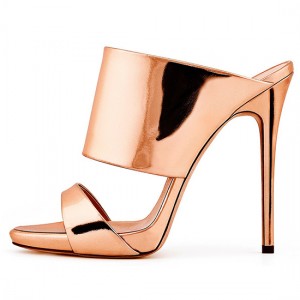 Discount wholesale Wide Basketball Shoes -
 Custom Comfort Commuting high heels sandals golden and silver – Xinzi Rain