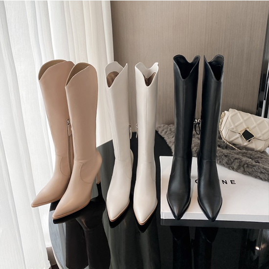 Botas de muller TPR con tacón fino e botas de muller por xunto e botas personalizadas para homes e mulleres