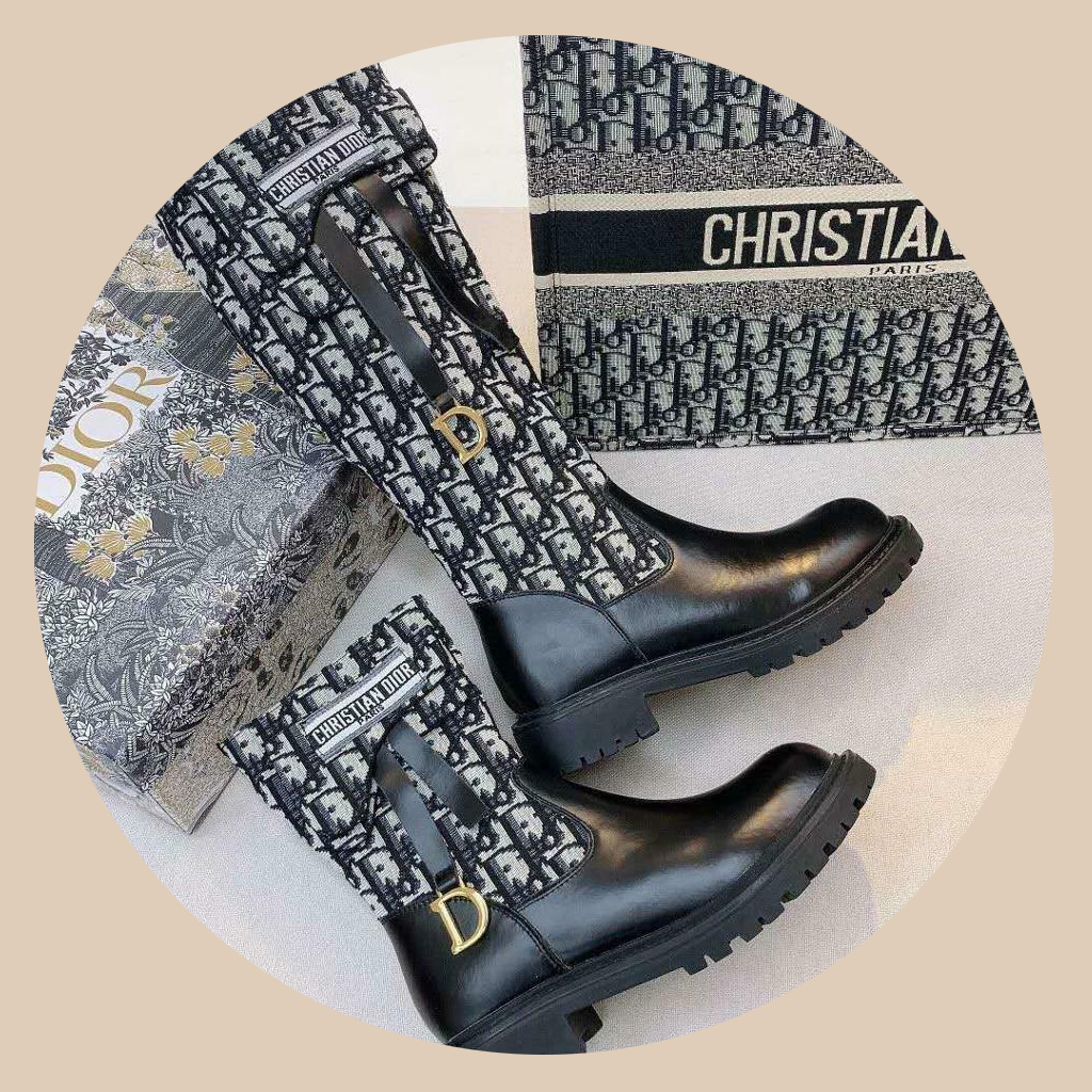 Christian Dior ເກີບຫນັງໃນສີດໍາ Christian Dior Fall Ready to Wear Naughtily-D Ankle Boot Black Mesh and Christian Dior Boots Boots Leather
