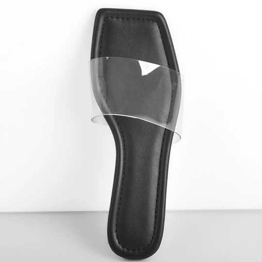Cheapest Factory Popular Basketball Shoes -
 Clear Band Black Flat Sandals Mules – Xinzi Rain