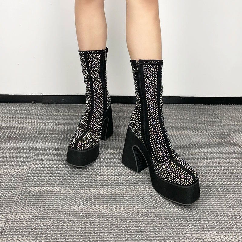 Xinzirain desain anyar custom made wanita boots ing desain kristal
