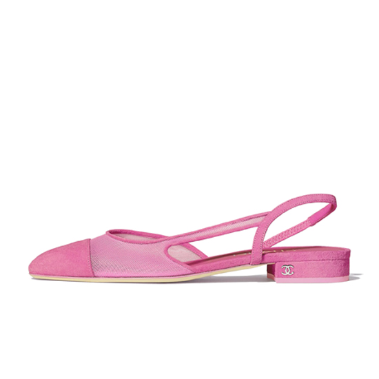 Chanel 20C Mademoiselle Coco Sling CC Pink Tweed Black Slingback Sandal Heel