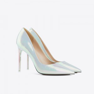 Top Suppliers Heels To Flats -
 Spring new stone pattern patent leather metal heel pumps lady jelly sandals transparent shoes – Xinzi Rain