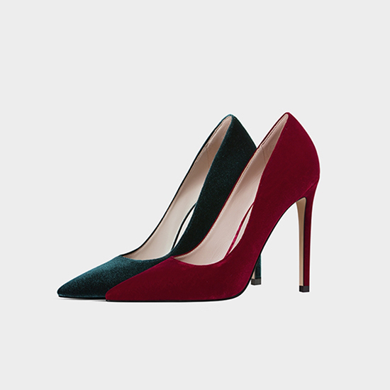 シルクベルベットフランネル高級デザインハイトヒールレディブライダルパンプス女性の靴ヒールレディース