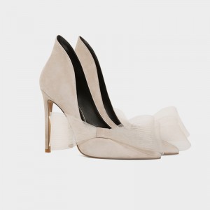 Factory Supply Cheer Shoes -
 Elegant bowtie design sexy women pump shoes sheepskin suede breathable cozy women’s heels pump – Xinzi Rain