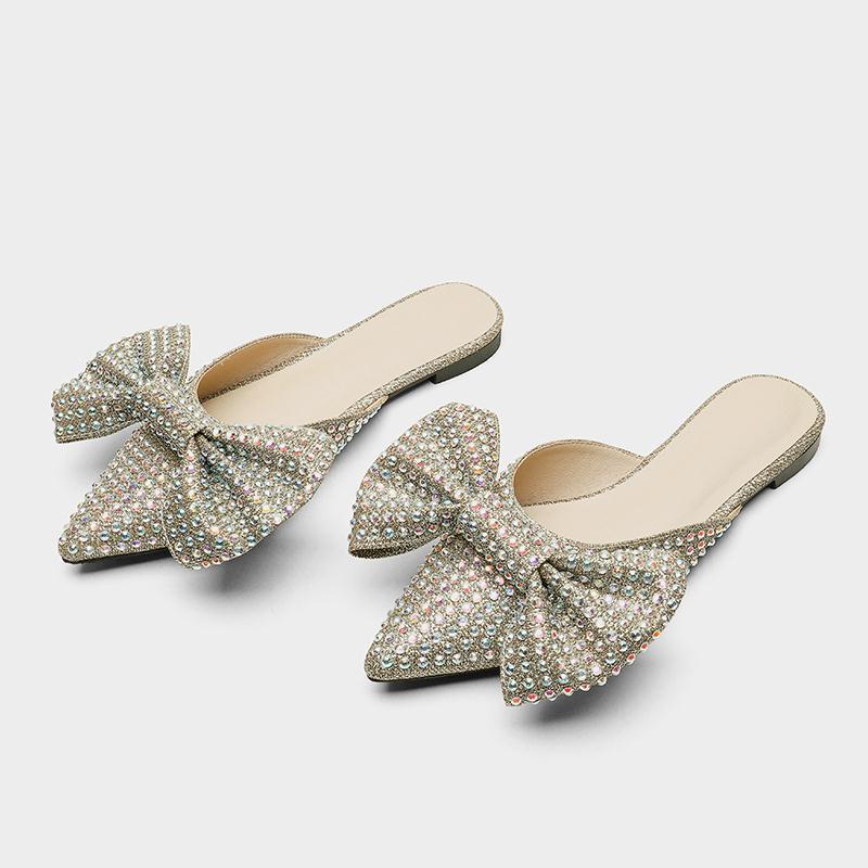 2022 Fashion And Hot Sell Popular Explosion Model And Rhinestone Bow Wine Club Diamond High Heel Pumps For Sexy Ladies
