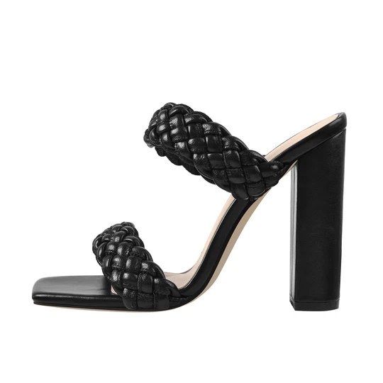 2020 High quality Soft Running Shoes -
 Black Open Toe Chunky High Heel Mules Sandals – Xinzi Rain