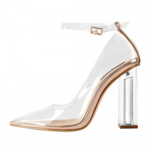 Super Purchasing for Comfy Flat Sandals -
 Pointed Toe Buckle Strap Clear Heels Pumps Custom Pointed Toe women heel sandals – Xinzi Rain