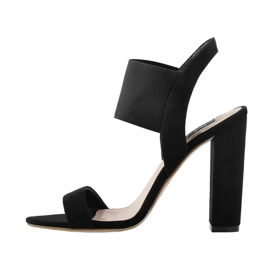 OEM/ODM Supplier Custom Basketball Shoes -
 Custom Chunky High Heel Singback Black Sandals – Xinzi Rain