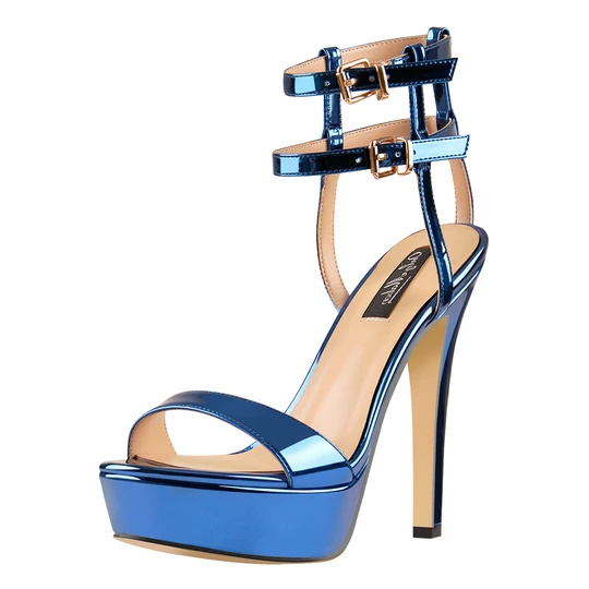 Professional China Good Walking Sandals -
 Ankle Double Buckle Strap Platform Stiletto High Heels Sandals – Xinzi Rain