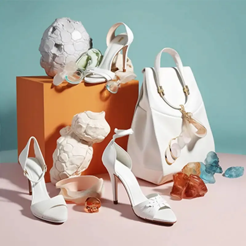 Set di borse è calzature bianche di marca privata persunalizata