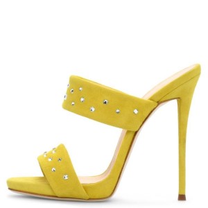 2020 wholesale price Gold Glitter Sandals -
 Custom Suede rhinestone open-toe flip-flop high heel sandals in all colors – Xinzi Rain