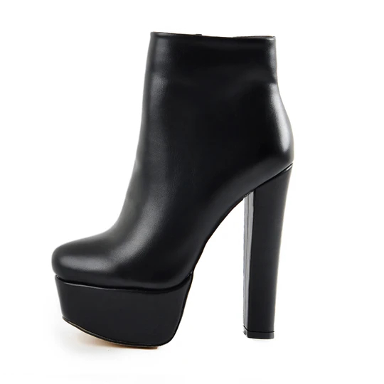 OEM Supply China Classic Black High Heels Ankle Boots for Women