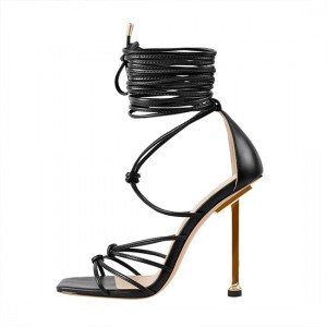 Hot Selling for Vegan Walking Shoes -
 Custom 11cm heel height Ankle Strap Square Toe Stilettos Metal Heel Sandals – Xinzi Rain