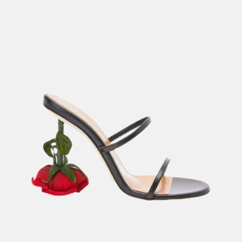 Špeciálne dámske sandále na vysokých podpätkoch s otvoreným prstom ruže