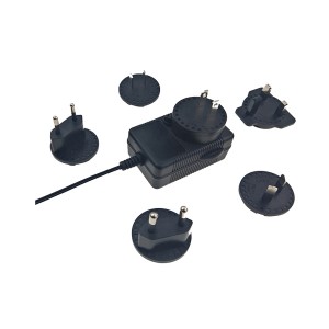 Multi interchangeable ac plug 30W power adapters