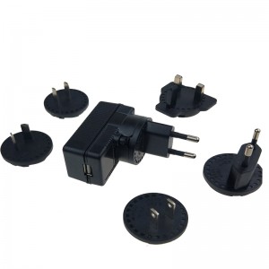 Interchangeable plug 5V USB charger switching power supply adapter