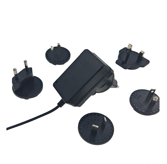 Interchangeable wall plug battery charger