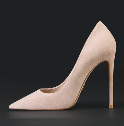 sexy light color suede pointed toe high heel women shoes pumps