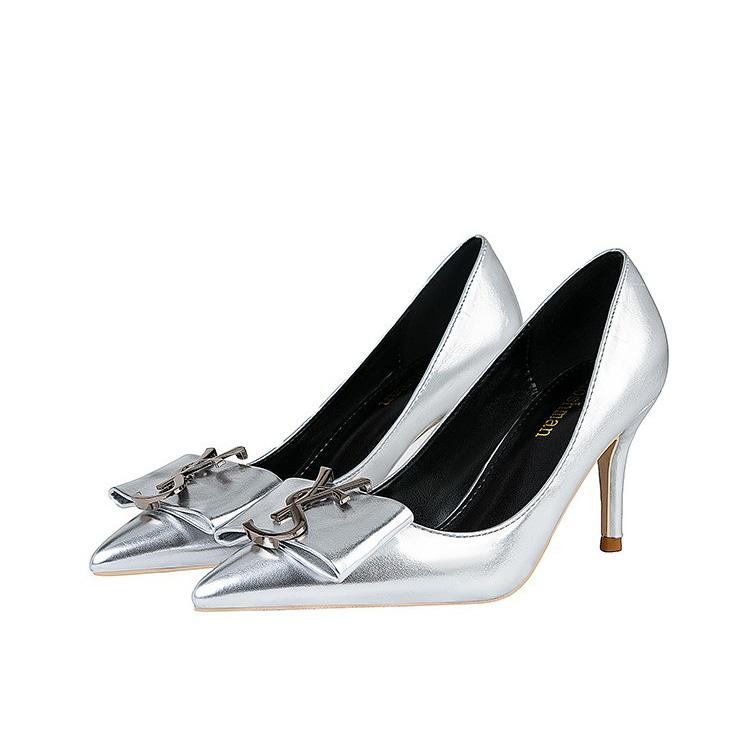 Xinzirain Pointed-toe High heel Pump Shoes Fairy Style Sexy silver High Heel Pumps