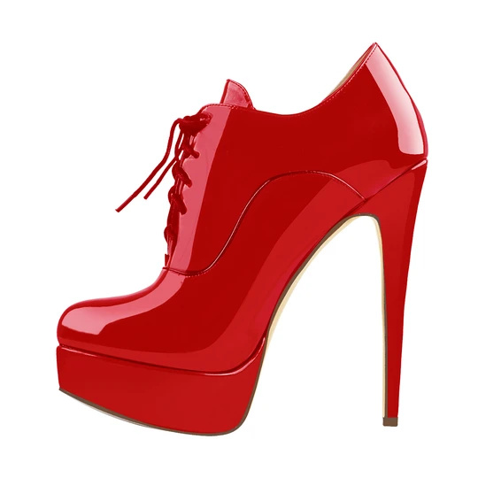 Factory Outlets Red Platform Heels - Platform Lace Up Stiletto High Heels Platform Ankle Bootie – Xinzi Rain