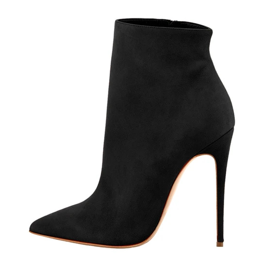 Fixed Competitive Price Platform Boot Heels - Suede Pointy Toe Stiletto High Heel Ankle Boots – Xinzi Rain
