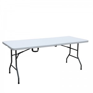 Free sample for 36 Inch Round Folding Table - 6ft White HDPE Blow Molded Outdoor Foldable Picnic Folding Table – Xinjiamei