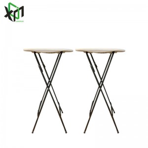 Blow molding table 60 * 110cm bar high leg white HDPE folding round table