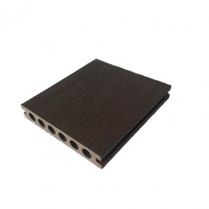 Chocolate 138 * 23mm Wpc Composite Decking Engineering Wood Flooring