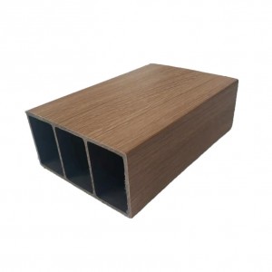 Shuiqu Willow Color 100 * 50MM Sostre decoratiu de fusta quadrat de tres forats a l'aire lliure Wpc
