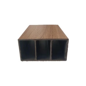 Shuiqu gluosnio spalva 100 * 50 mm lauko trijų skylių kvadratinė mediena Wpc dekoratyvinės lubos