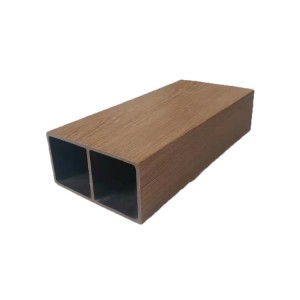 Shuiqu Willow Color 100 * 50mm Panell de sostre de fusta quadrat de doble forat exterior Wpc