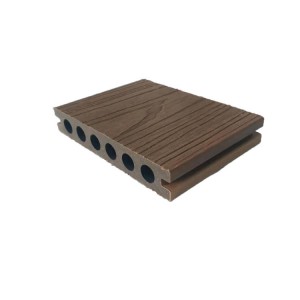 Double Sided Brown Wood Grain 138*23mm Wpc Co-extrusion Decking Wooden Flooring