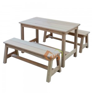 Wooden Kids Outdoor Indoor Children Table Bench Set