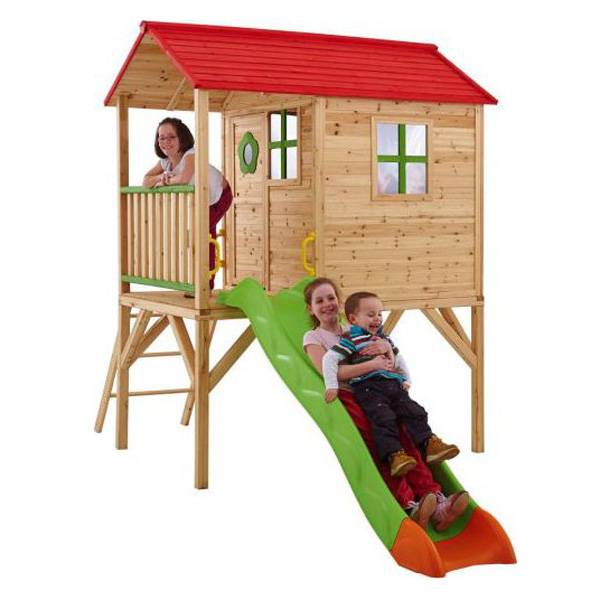 18 Years Factory Iron And Dog Cages - C005 Wooden Playhouse With Slide Kids Toy Playground – GHS
