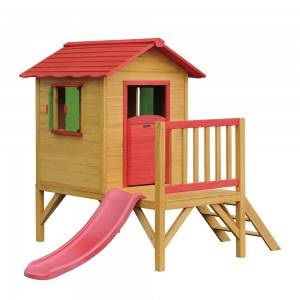 Children Playhouse Wooden Outdoor With Slide